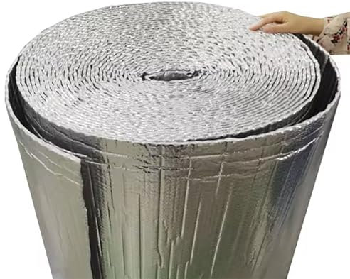 Rollo de aislamiento autoadhesivo para coche espuma aislante para radiador papel de aluminio aislamiento acústico térmico para puerta de garaje, aislamiento de techo de caravana(Size:1*25m/3.2*82FT)