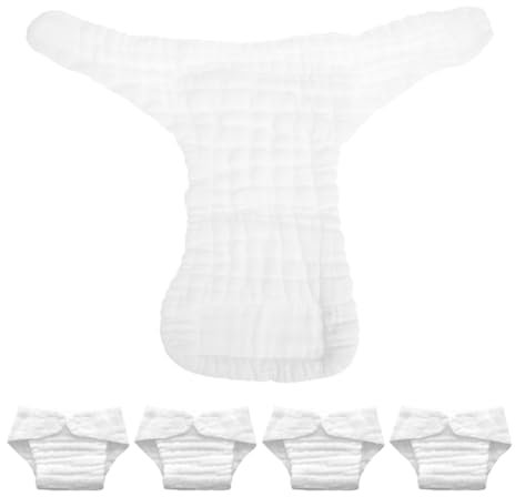 SKISUNO 5stücke Babywindeleinlagen Wiederverwendbare Baumwollwindeleinlagen Waschbare Stoffwindeleinlagen Für Kleinkinder Weiß Hohe Saugfähigkeit Nachhaltig
