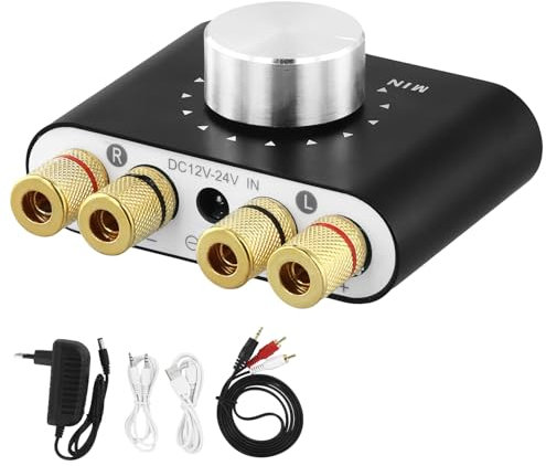 QWORK® Mini Amplificateur Bluetooth, Amplificateur Stéréo HiFi 50 W × 2, Amplificateur Bluetooth pour Haut-parleurs