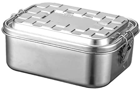 IMIKEYA Scatola Lunch Box Termico Portamerienda Termico Lancheira Scuola Contenitori di Conservazione Picnic Lunch Box Contenitore Contenitore di Alimenti Portatile Acciaio Inox 304 Argento