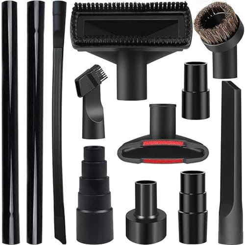 12 Pcs Universales para Aspiradora Adaptador de Manguera Aspiradora de Plástico Seco y Húmedo 1-1/4Pulgadas con Varita de Extensión Caballo Flexible Para Household Universal Vacuum Cleaner Accessories