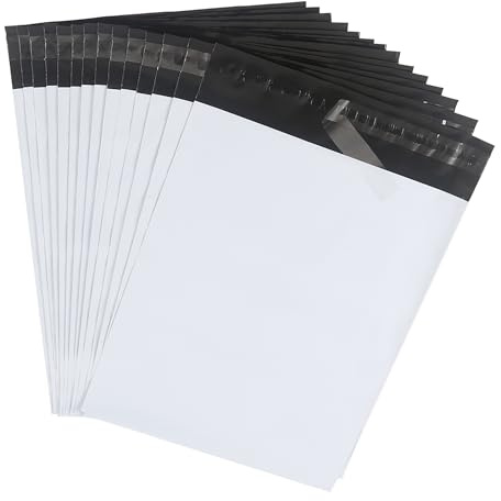 HVDHYY Pochette Envoie Colis Vinted 30cmX40cm 30pcs Enveloppe Plastique Expedition Imperméable Inviolable Auto-adhésive Emballage Colis Vinted Vêtement Chaussures Livres pour Petites Entreprise Blanc