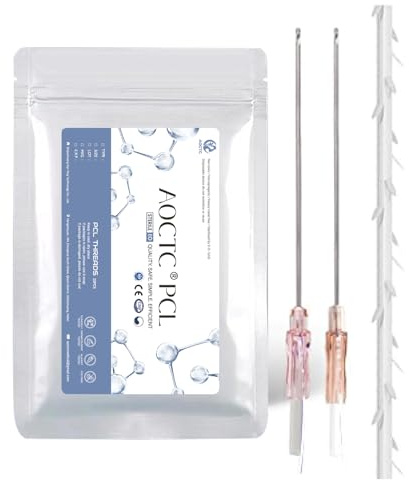 AOCTC Fili dentali PCL 18 G100 mm, filo dentale PCL per lifting facciale, 20 pezzi