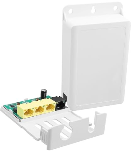 TIENFOKOTA Estensore PoE Gigabit per esterni, ripetitore PoE impermeabile 1 in 3 out, 802.3af/at, si estende fino a 250 m, ideale per telecamere IP e reti esterne, montaggio a parete Plug & Play