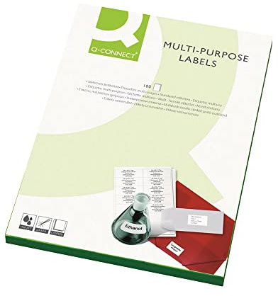 Q-Connect Multipurpose Labels 63.5 x 46.5 mm 18 Per Sheet White (1800 Pack) KF26052