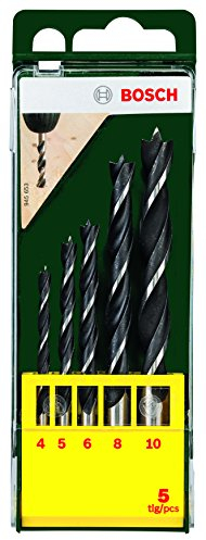 Bosch Professional 2607019440, Verde, Amarillo, Set con 5 Brocas para Madera