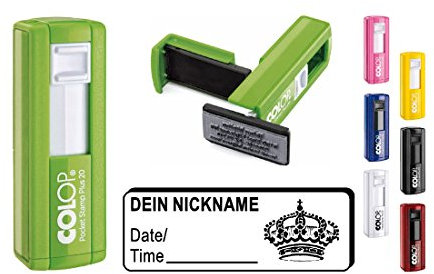 Geocaching Stamp Krone with Personal Cachername/Nick Name Rectangular Stamp Geocaching Pocket Stamp
