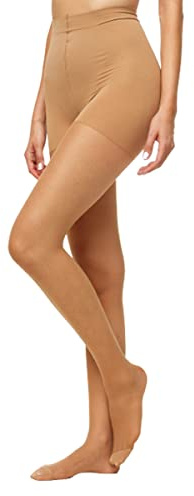 Nur Die Goodbye Laufmaschen Shape 20 DEN Shaping-Strumpfhose verhindert Laufmaschen transparente matte Feinstrumpfhose breiter Komfortbund Damen, amber, S