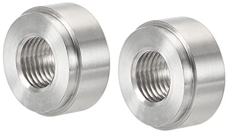 sourcing map Souder Raccord Bonde 1/4NPT Femelle Aluminium Alliage Tuyau Filetage Connecteur Argenté 2pcs