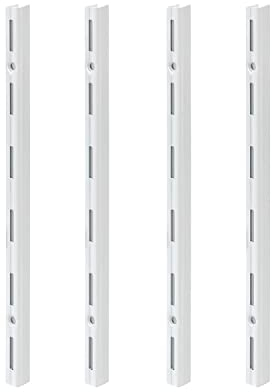 siwitec Wandschienen einreihig in Weiss für individuelle Regalsysteme, 1500 x 50 mm Wandschienen im 4er-Set