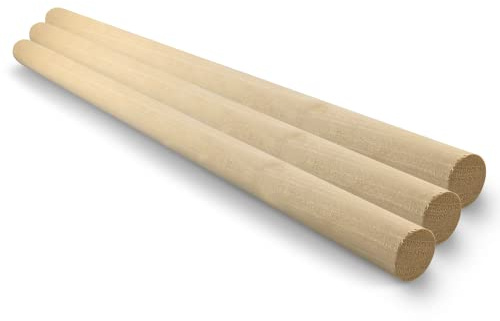 Netuno 3 piezas de varilla de madera 50 cm Ø 25 mm barra redonda manualidades bricolaje decoración macramé DIY Boho