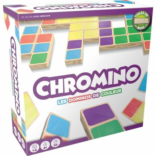Asmodee - CHROMINO - Edition en Bois - Jeux de Société - Jeu de Dominos de Couleur en Bois - Adulte et Enfant à partir de 6 Ans - Jeu Famille 1 à 6 Joueurs - 30 Min - Version Française