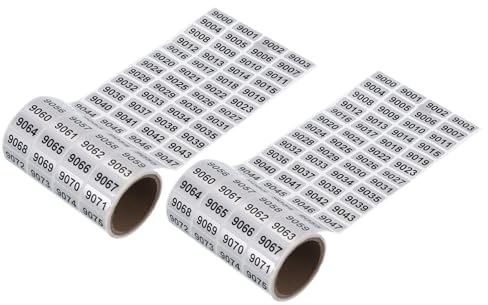 QUARKZMAN 9001 bis 1000 aufeinanderfolgende Nummernaufkleber Inventaretikett schwarze Zahlen für Büro, Lager und Nummerierungsklassifizierung, insgesamt 2000 Stück