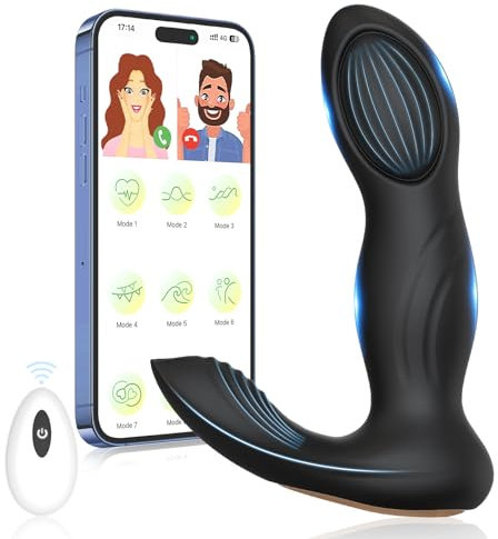 Vibratore Plug Anale-Dilatatore Donna Vibratoreper Donna Professionale Clitoride Vibratori Squirting con Telecomando App da telefono Sex Toys Prostata Vibratore per Uomo Sexytoysys Coppia (Nero Blu)