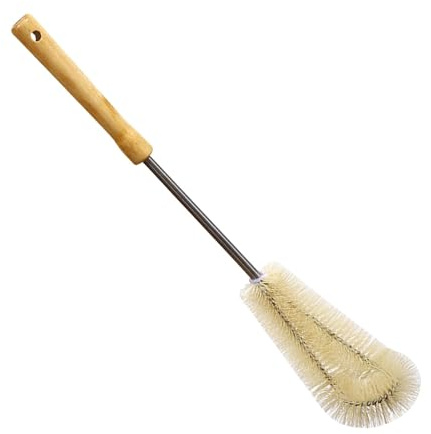 Goupillon pour Bouteille en Verre, Brosse Bouteille Efficace La Tête Est Penchée À 90 Degrés, Tête De Brosse en Forme L, Matériau en Nylon d'acier Inoxydable, Brosses De Nettoyage À 360 Degrés