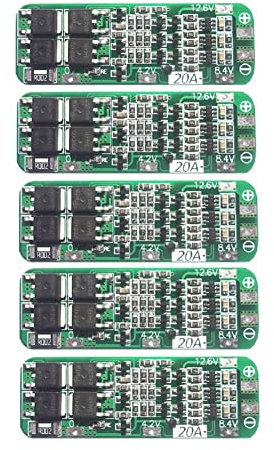 Flcivsh 5PCS 3 Serail 3S 20A Li-Ion Lithium Battery 18650 Charger Protection Board Module PCB 12.6V Cell