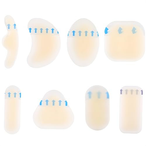 Zhenghebuy Cerotti Vesciche Tallone,8 Pezzi Cerotti Vesciche Piedi,Impermeabile Invisibile Cerotti in Gel,Cerotti Sport per Tallone,Pelle Protettiva
