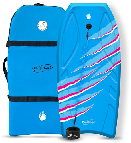 Own the Wave Claw Strike PRO 38 Inch Bodyboard with RPET Carry Bag - Blue