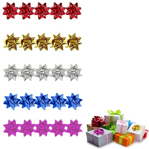 Nœuds de Noël pour Noël,Ruban décoratif Set,Nœuds pour Cadeaux,Noeud d’Emballage Cadeau,Noeuds Autocollants Multicolores,Nœuds Autocollants pour la Décoration des Cadeux,Noeuds Cadeaux Auto-Adhésifs