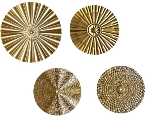 Toyvian Décoration Murale Faciles à Nettoyer et Installation Simple en Métal Doré 4pcs Disques Métalliques Irréguliers Modernes pour Salon ou Bureau