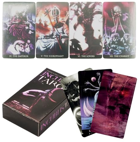 Tarocchi - Modello di figure terrificanti, mazzo horror da 78 fogli, arte estetica, Dark Fantasy Fortune Telling, giochi di carte collezionabili, formato carta standard Premium Paper Mystery