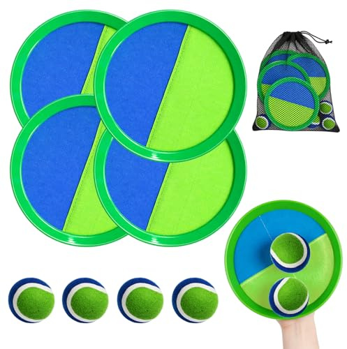 Toss and Catch Ball Game Outdoor Toys for Kids Beach Toys Sticky Catch Game Set with Storage Bag, Garden Lawn Pool Family Games for Adults