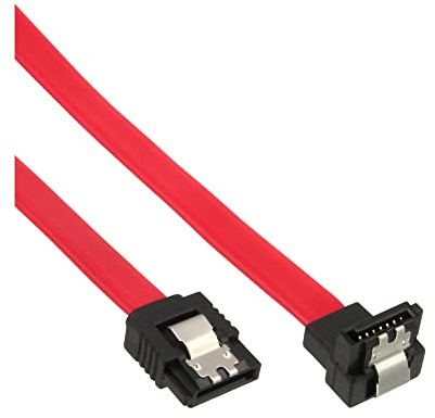 InLine 27701V SATA-anslutningskabel vinklad, med säkerhetslass, 0,15 m