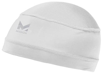 MISSION Cooling Helmet Liner- Cools Instantly When Wet, UPF 50, Wear Under Helmets, Hardhats & More- White