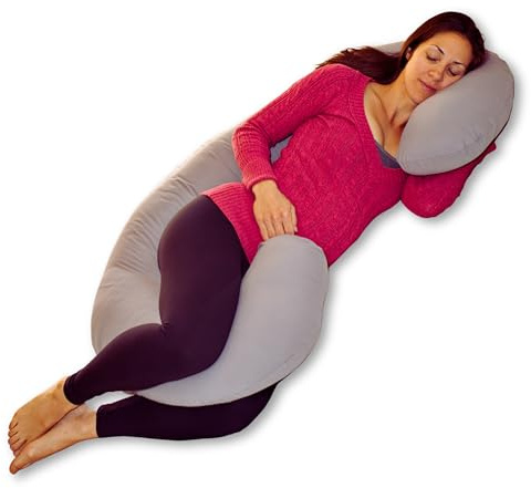 New Microfiber Zippered Replacement Maternity Body Pillow Cover (Grey)