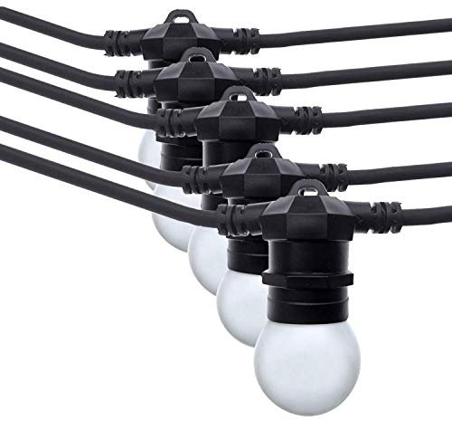 Kit ghirlanda luminosa per esterni 10 metri + 10 lampadine LED E27 1W - IP44 - Bianco caldo