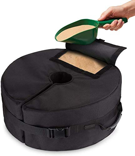 Namvo Umbrella Base Weight Bag 18 inch Round 600D Weatherproof Parasol Weights Sand Bags Heavy Duty for Outdoor Patio Umbrella Flagpoles Stand with Handles