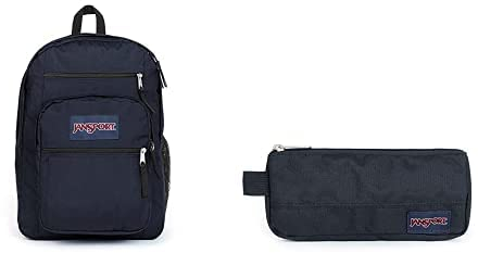 Jansport Big Student Rucksack, 43 cm, 34 L, Blau (Navy) Basic Accessory Pouch, 21 cm, 0.5 L, Blau (Navy)