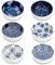 Lot de 6 bols à sauce en céramique de 7,6 cm, bols à sauce, plats pour sushis, collation et soja, barbecue, 70,9 g, bleu et blanc pour la préparation de la cuisine