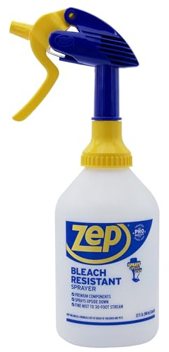 Zep New Bleach Resistant Professional Sprayer 2.0 Bottle 32 ounces - 30 Foot Spray, Adjustable Nozzle