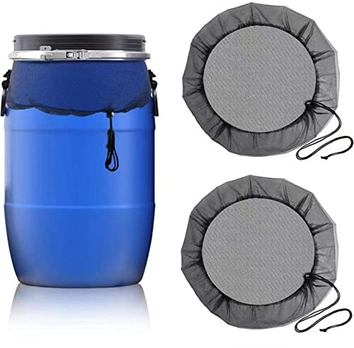 Red de protección para barriles de lluvia, 2/4 unidades, con cordón, red de protección ajustable, resistente a la intemperie, protección contra hojas, mosquitos e insectos (95 cm, 2 unidades)