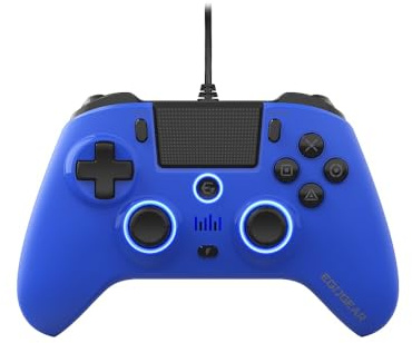 EGOGEAR - SC10 blå trådbunden kontroll med ljudutgång för PS4, PS3 och PC