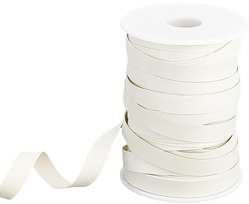 OLYCRAFT 27,4 m di Gomma Costumi da Bagno Banda Elastica Bianca Nuoto Piatta Banda di Gomma Sintetica PVC Banda di Gomma 10 mm Ampia Striscia di Gomma Elastica per Cucire Costumi da Bagno Artigianato