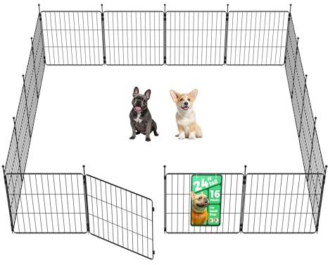 FXW MiniPaws Unleashed Dog Playpen, Expandable & Portable Design for Yard, RV Camping and Indoor Use, for Puppies and Small Dogs, 24-inch 16 Panels