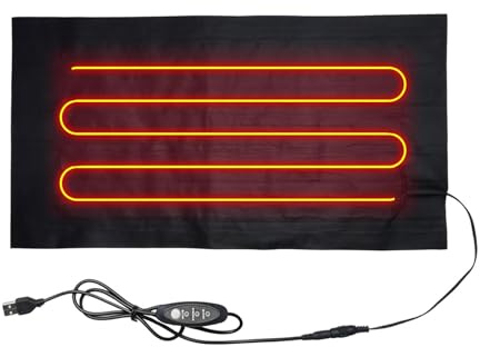 Tapis chauffant USB pour animal domestique avec contrôle de la température à trois vitesses | Drap chauffant réglable pour chiens et chats | 22 x 40 cm, 30 x 45 cm | Coussin en cuir | Tapis chauffant