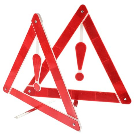 ROMISBABA 2 Piezas señal de Advertencia Detener triángulo de Advertencia del Coche Carretera Kit de Coche Seguridad triángulo automático el plastico