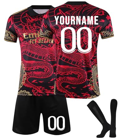Madrid Maglie da Calcio Personalizzata Bambino Uomo Maglia Calcio Pantaloncini Set per Ragazzi/Uomini con Nome Numero per Partite in Casa/Fuori Casa