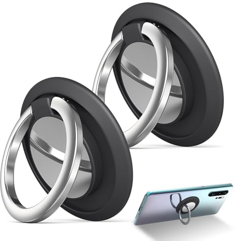 YOFDAL 2 Pièces Anneau Telephone Portable, 360° Rotation Bague Support Anneau Porte Portable Smartphone