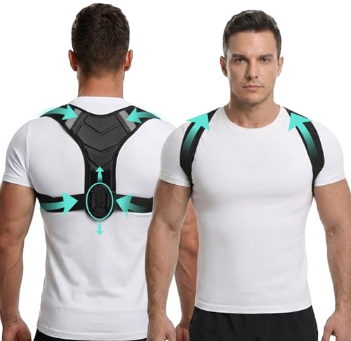 Gymgoer‘s ’Back Posture Corrector For Men With Reinforced Support Plate. High-Tension Upper Back Brace Posture Corrector To Open Shoulders. Pro-Grade Back Straightener For Peak Gym Form