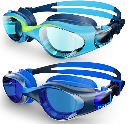 HIGAHY Gafas de Natación para Niños - Gafas de Piscina para Niños y Niñas de 6 a 14 Años, Antivaho y Protección UV Ajustable Suave Gafas, Ideales para Nadar y Bucear | Gafas de natación juveniles | Protección UV | Vista amplia de 180° | Sello de silicona resistente a fugas | Ajuste de un solo