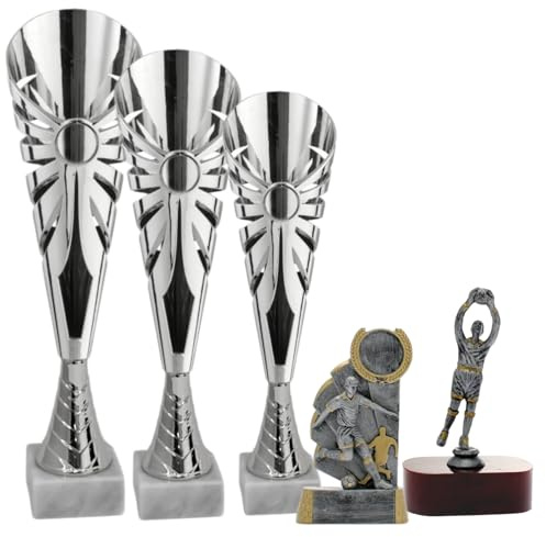 Hole Gadget Trofei Personalizzati in Set Completi per Il Calcio, Calcetto o Fantacalcio con Tris di Coppe, Miglior Giocatore e Capocannoniere Varie Misure e Budget Premiazioni (Marte)