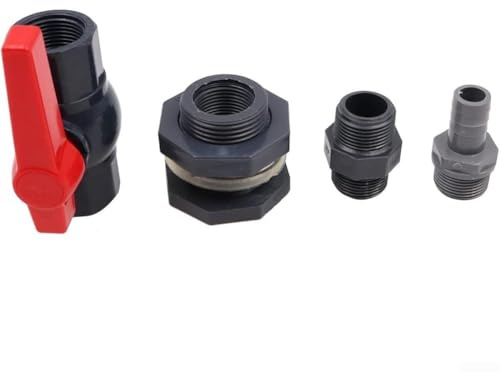 20 mm regntapp kit med full port kulventil och PVC-skottmontering för regnvattenuppsamlingstankar och bevattningsinställningar