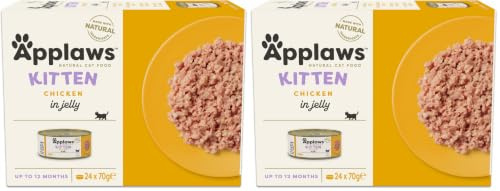 Applaws Natural Wet Kitten Food, Chicken Multipack in Jelly 70 g Tin - 4 x (6 x 70 g) Tins (Pack of 2)