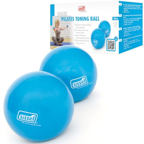 SISSEL Pilates Toning Ball Set of 2, 2 lbs Each | Optimal Addition for Balance & Strength | Versatile Training for Arms, Shoulders & Upper Body | Compact & Effective | Color: Blue