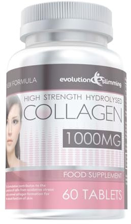 Hydrolysed Collagen High Strength 1,000mg for Hair, Skin & Nails, 60 Tablets, Evolution Slimming