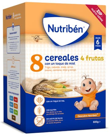 Nutribén Papilla 8 Cereales y Miel 4 Frutas - 600 gr
